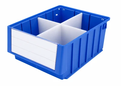 PP bin dividers shown in the industrial storage catalog