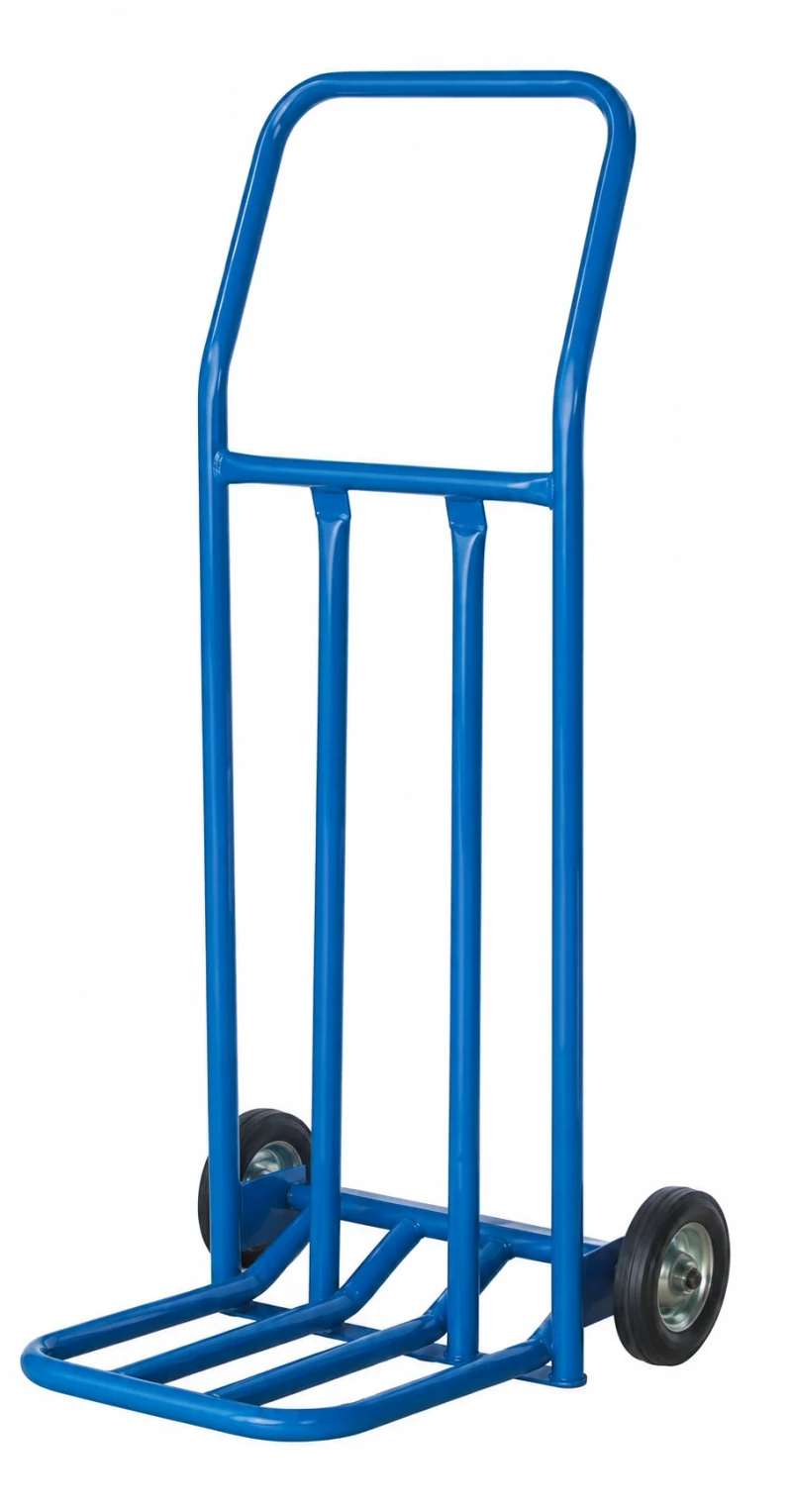 Blue two-wheel hand truck