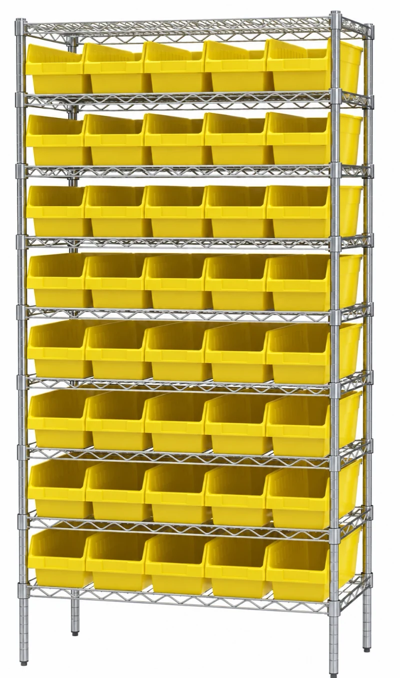 Shelf-bin picking station — Shelf bins