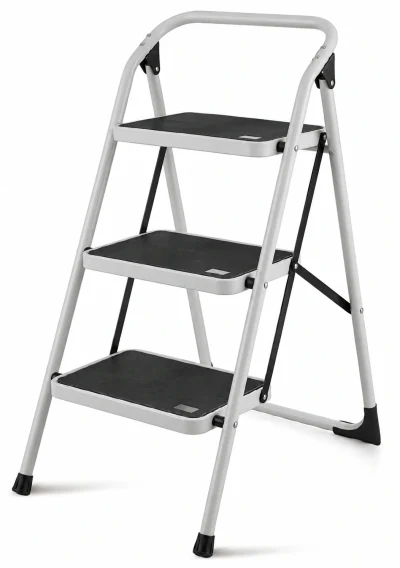 Steel three-step folding ladder from the AP-1102 series